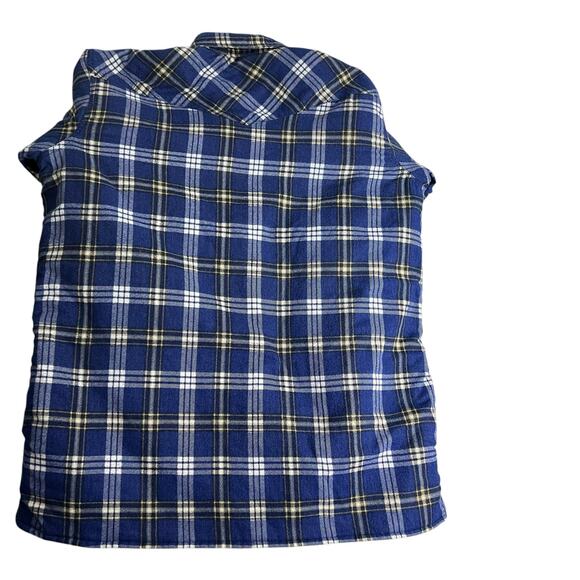 Dickies Quilted Flannel Shacket Blue Plaid 2XLT Tall Heavyweight Workwear - Picture 8 of 8